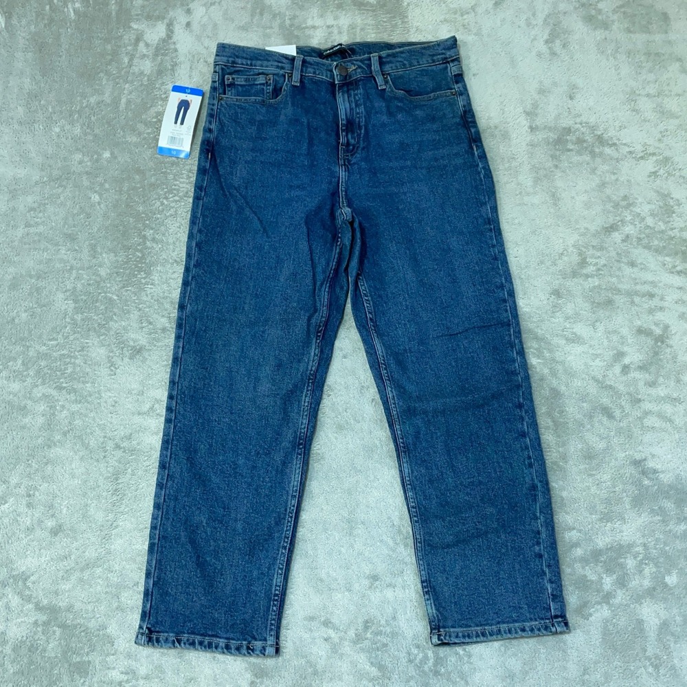 Calvin Klein Jeans Women's 10 Dark Blue Straight Leg Jeans Cotton Spandex